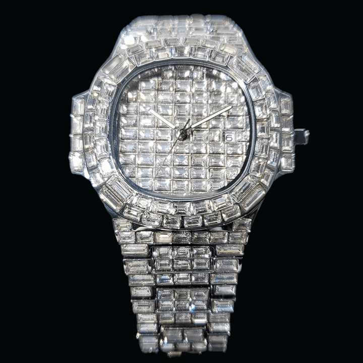 18K Fully Lab Diamond Covered Men's Luxurious Watch - Icey Pyramid