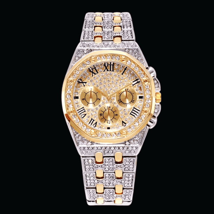 18K Gold Plated Luxury Design Iced Out Watch - Icey Pyramid