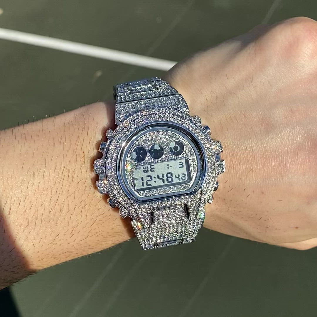 Luxury Chronograph Digital Led Diamond Waterproof  Watch