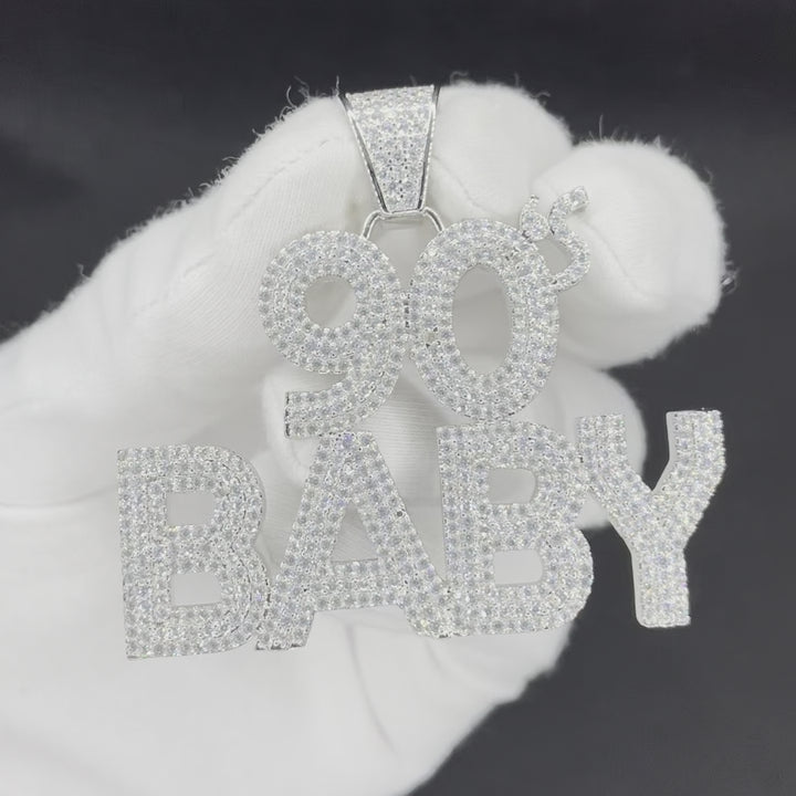 90's Baby Iced Out Letter Diamond Pendant Necklace