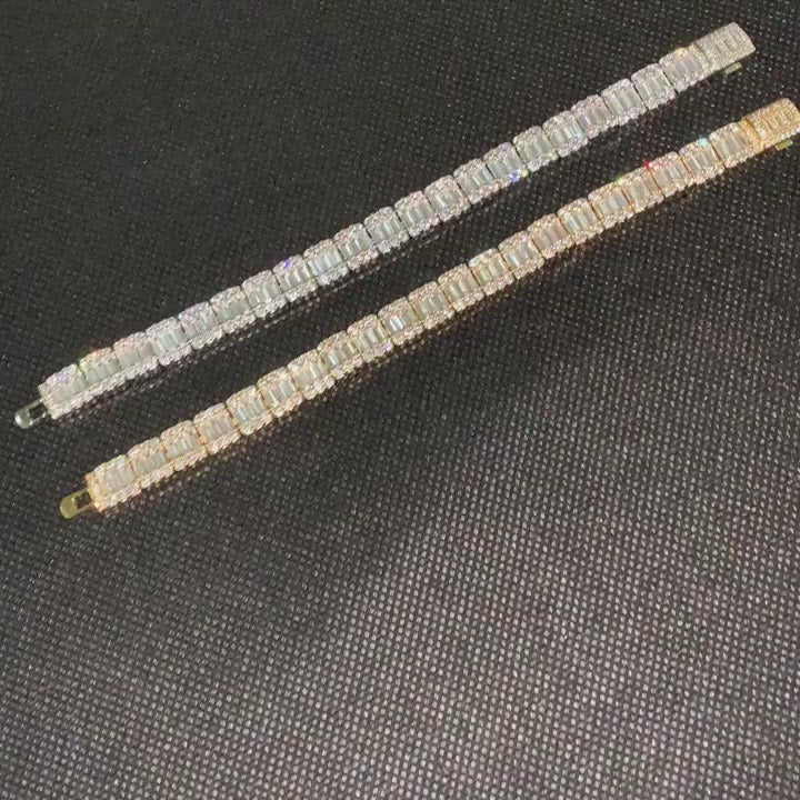 8MM Square Charm Iced Out Diamond Bracelet
