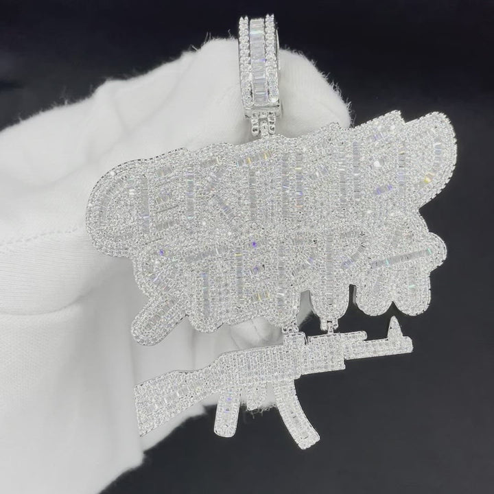 Certified Steppa Iced Out Letter Diamond Pendant Necklace