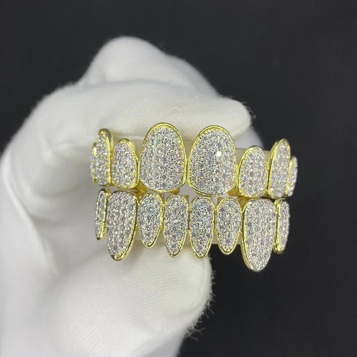 Punk Teeth Caps Cosplay Iced Out Diamond Grillz