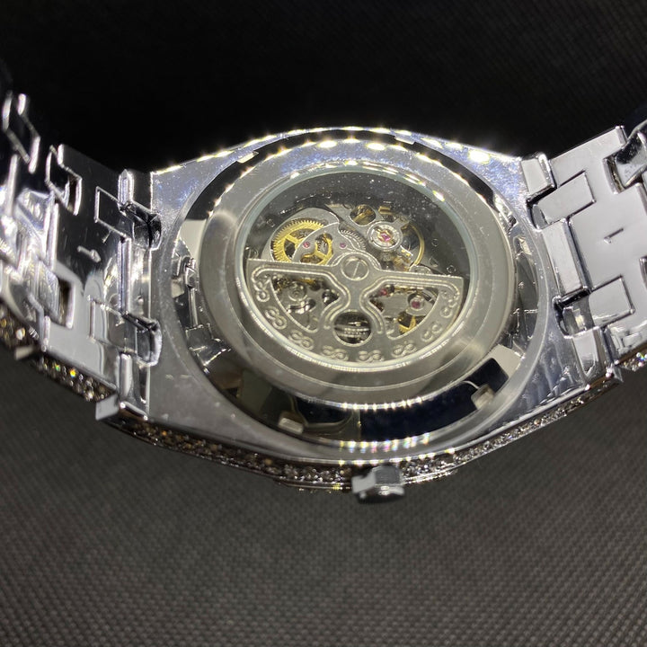 Self-Wind Mechanical Skeleton Iced Out Diamond Watch