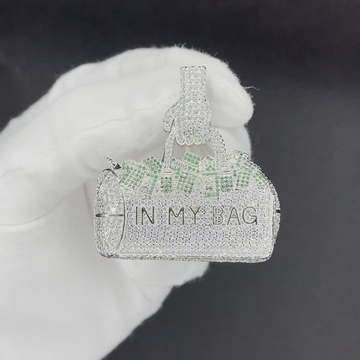 In My Bag Iced Out Letter Diamond Pendant Necklace