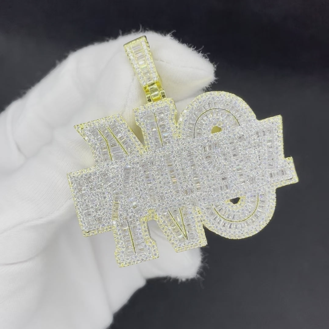 No Excusez Iced Out Letter Diamond Pendant