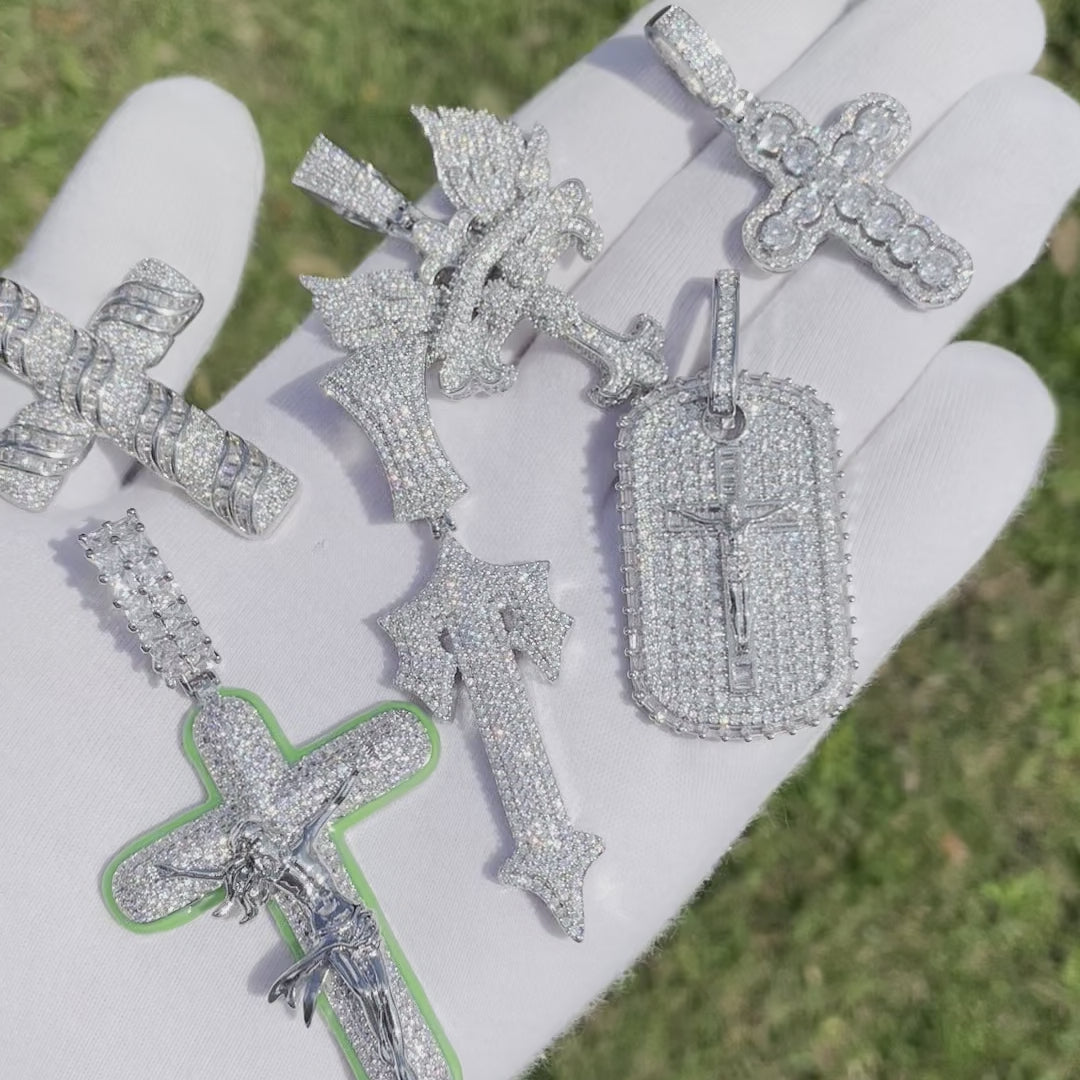 Cross Angel Wings Edition Iced Out Pendant